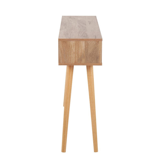 LumiSource Bora Bora Console Table in Natural Wood/Rattan