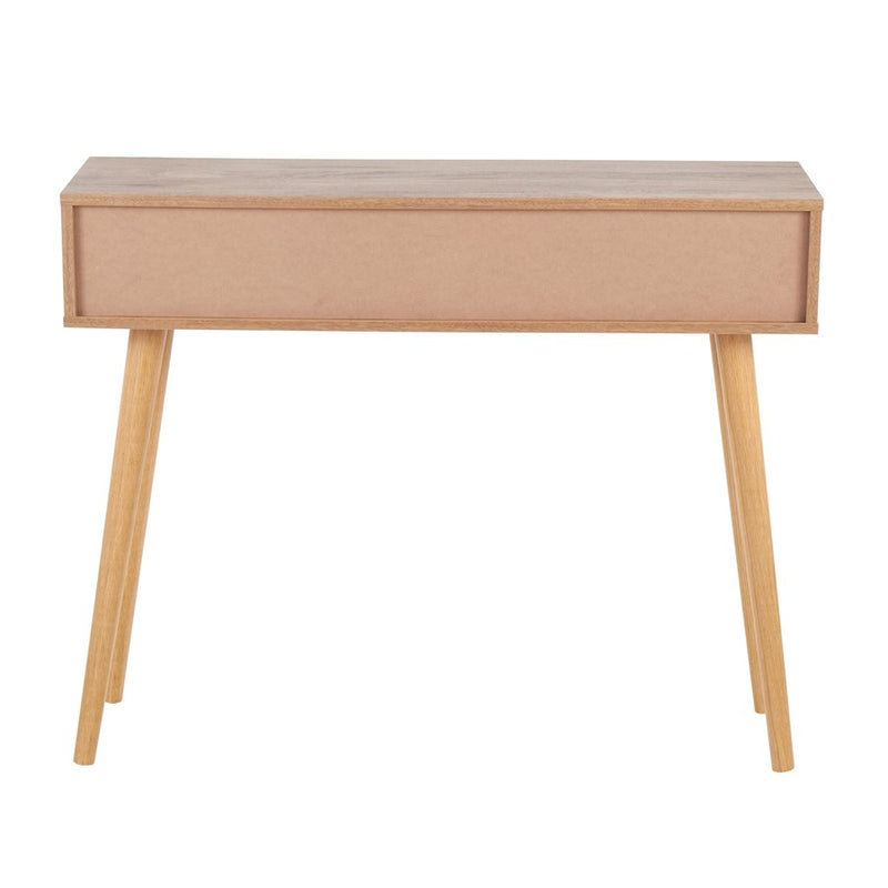 LumiSource Bora Bora Console Table in Natural Wood/Rattan