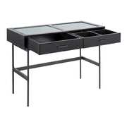LumiSource Emery Console Table in Black Steel/Black Wood - TBC-EMRYBKBK