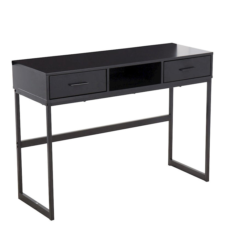 LumiSource Franklin Console Table | Black Metal & Black Wood | Entryway & Living Room Storage | 43.5 x 15.5 x 32 in | Model TBC-FRANKLINBKBK