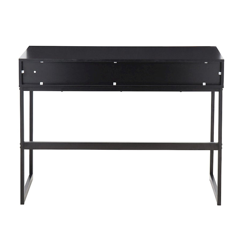 LumiSource Franklin Console Table | Black Metal & Black Wood | Entryway & Living Room Storage | 43.5 x 15.5 x 32 in | Model TBC-FRANKLINBKBK