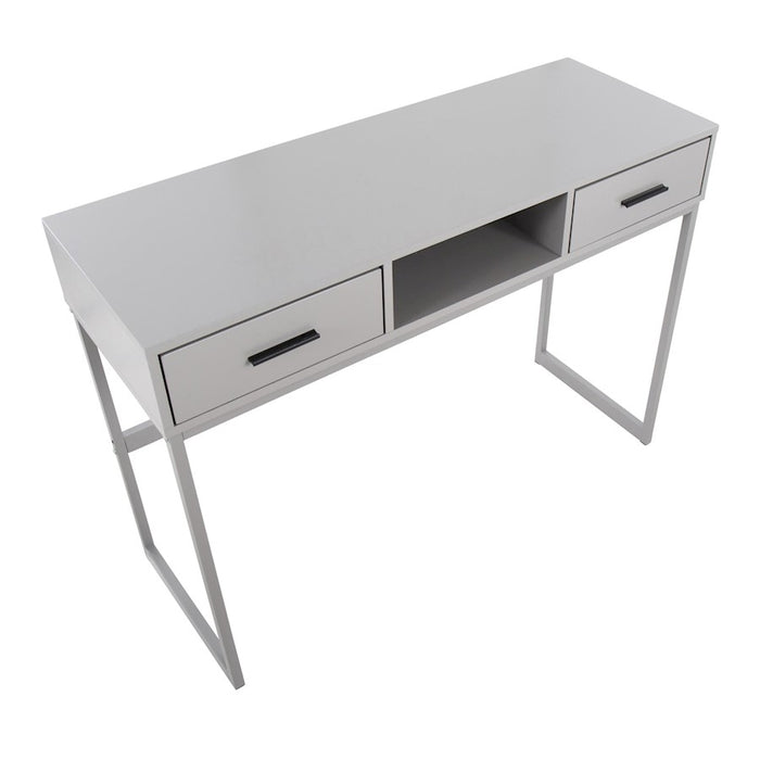 LumiSource Franklin Console Table, Grey Metal