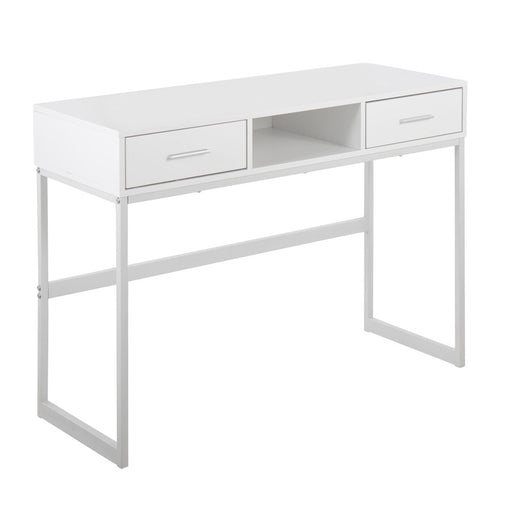 LumiSource Franklin Console Table, White Metal - TBC-FRANKLINWW