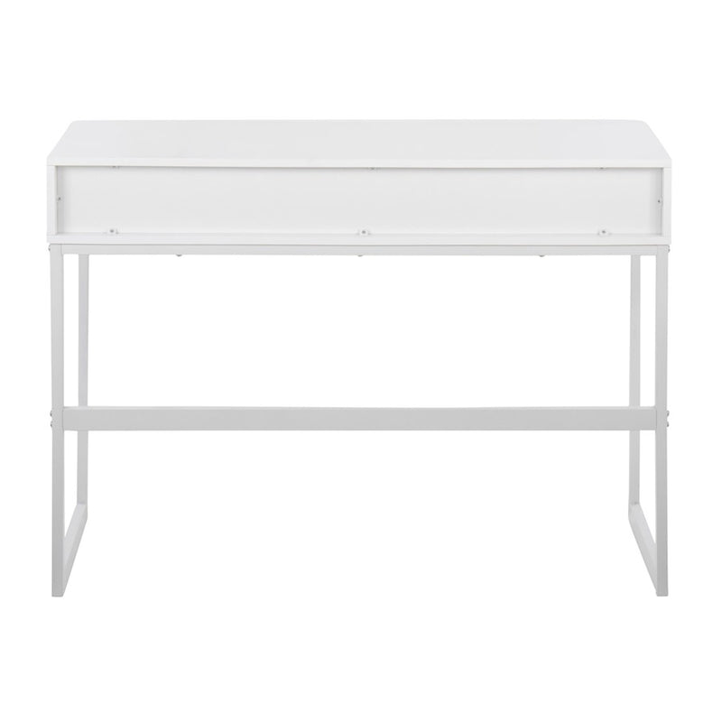 LumiSource Franklin Console Table, White Metal