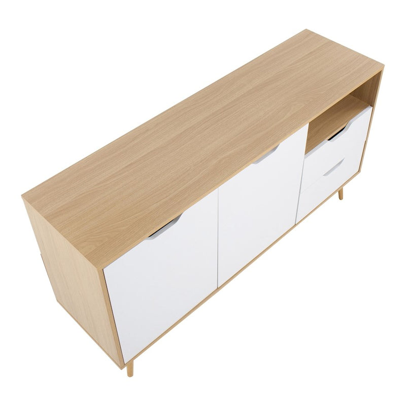 LumiSource Astro Sideboard in Natural Wood/White Wood
