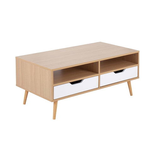 LumiSource Astro Coffee Table in Natural Wood/White Wood - TC-ASTRONAW