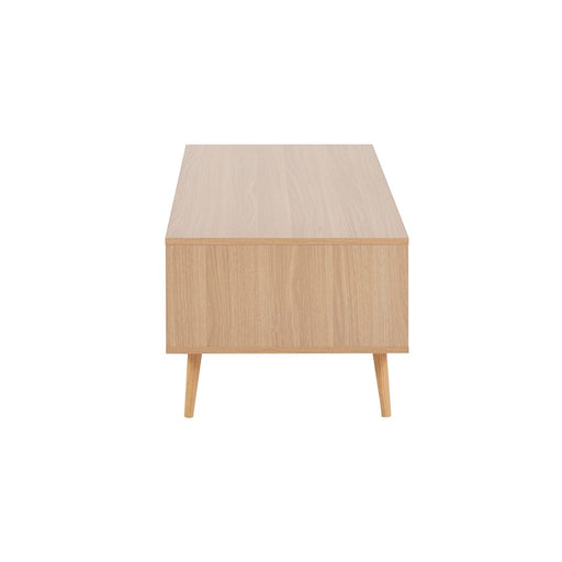 LumiSource Astro Coffee Table in Natural Wood/White Wood