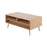 LumiSource Astro Coffee Table in Natural Wood/White Wood