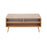 LumiSource Astro Coffee Table in Natural Wood/White Wood