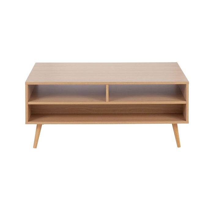 LumiSource Astro Coffee Table in Natural Wood/White Wood