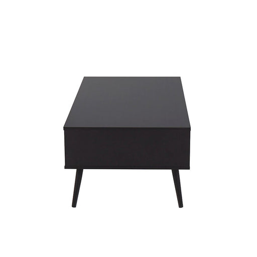 LumiSource Bora Bora Coffee Table in Black Wood/Rattan