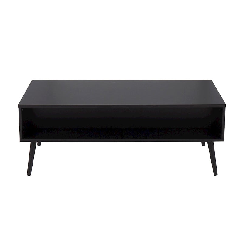 LumiSource Bora Bora Coffee Table in Black Wood/Rattan