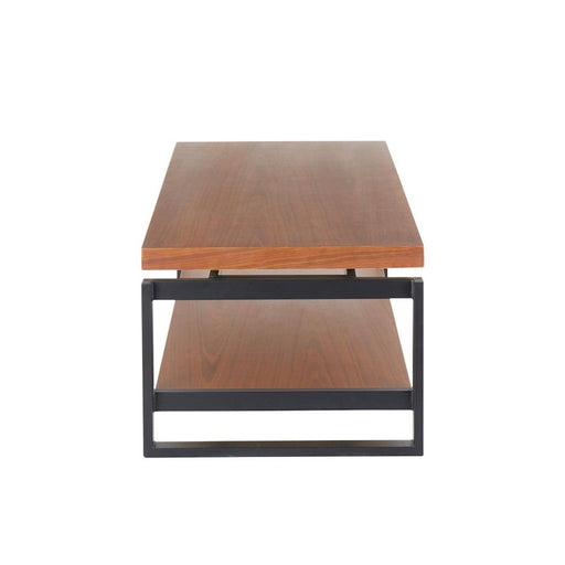LumiSource Drift Coffee Table, Black Metal/Walnut Wood