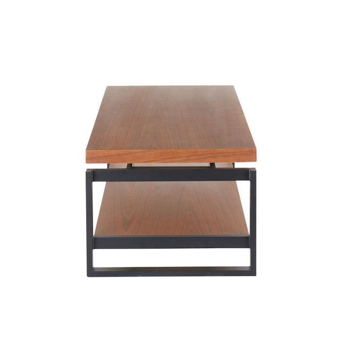 LumiSource Drift Coffee Table, Black Metal/Walnut Wood