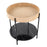 LumiSource Daniella End Table, Black/Natural Wood/Black Marble