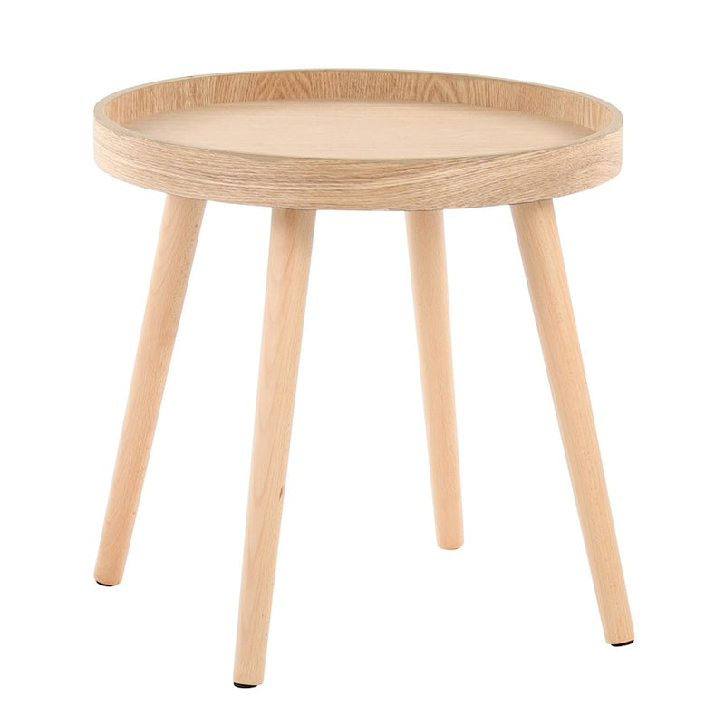 LumiSource Pebble Side Table Set, Natural Wood