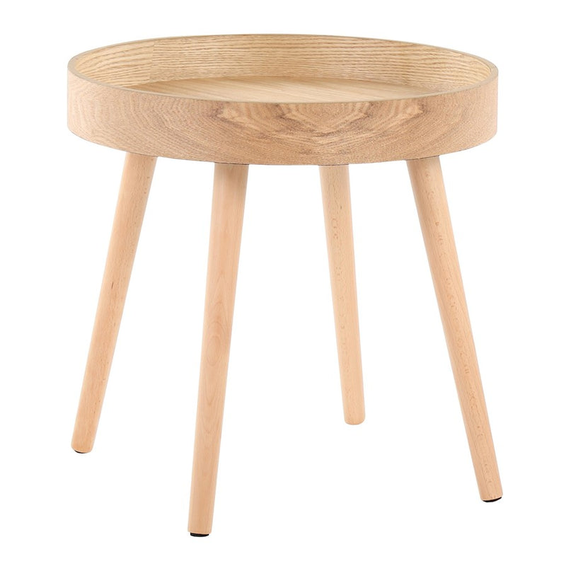 LumiSource Pebble Side Table Set, Natural Wood