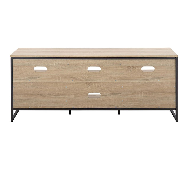 LumiSource Folia TV Stand in Natural Wood/Black Steel