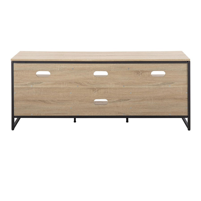 LumiSource Folia TV Stand in Natural Wood/Black Steel