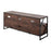 LumiSource Folia TV Stand in Walnut Wood/Black Steel