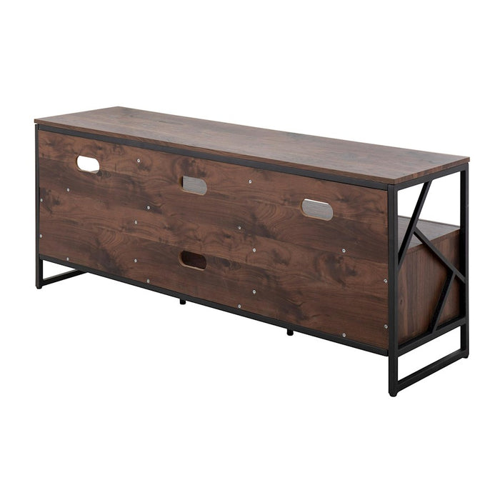LumiSource Folia TV Stand in Walnut Wood/Black Steel