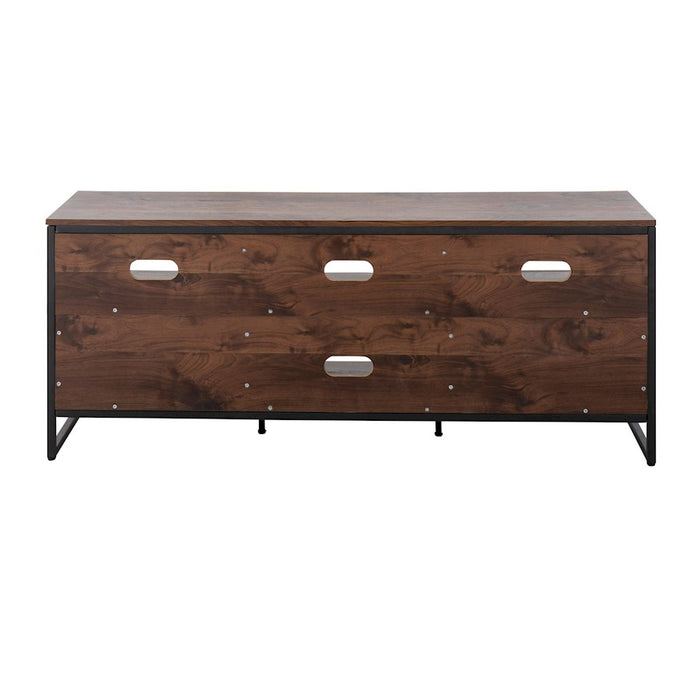 LumiSource Folia TV Stand in Walnut Wood/Black Steel