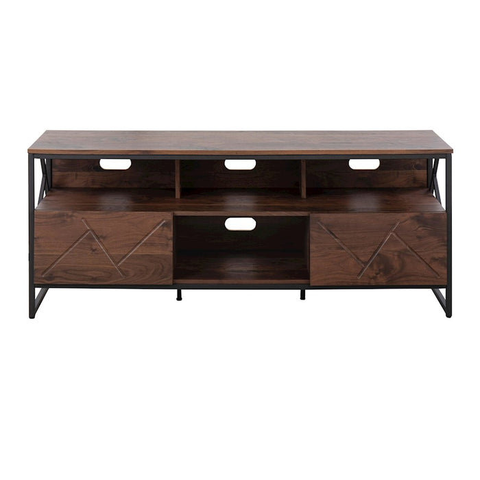 LumiSource Folia TV Stand in Walnut Wood/Black Steel