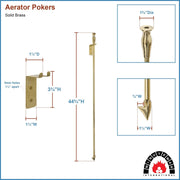 Minuteman International 47in Brass Poker & Blow Poke | Traditional Solid Brass Fireplace Tool | Living Room & Hearthside Accessory | Model BP-03