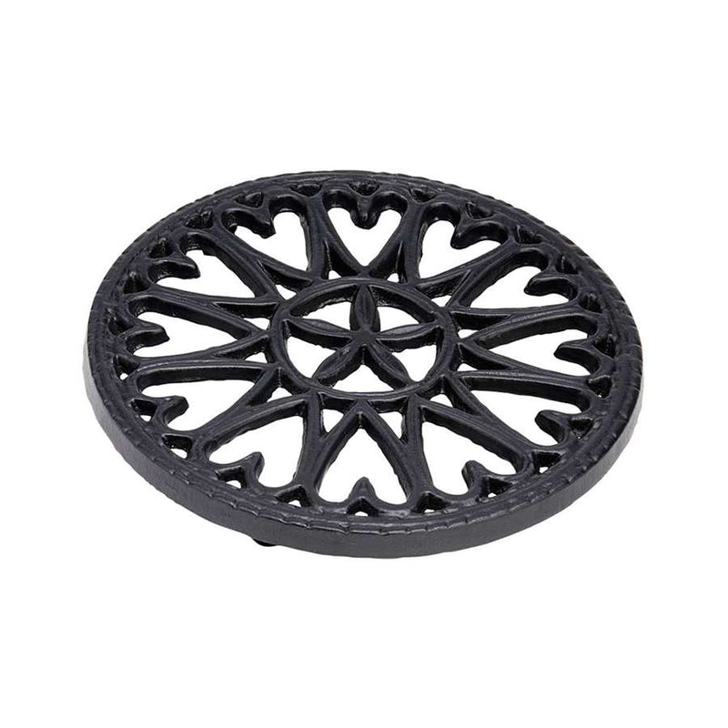 Minuteman International 7in Sunburst Cast Iron Trivet | Blue/Black Porcelain Enamel | Kitchen & Dining Room Hot Pan Protector | Model C-33BB