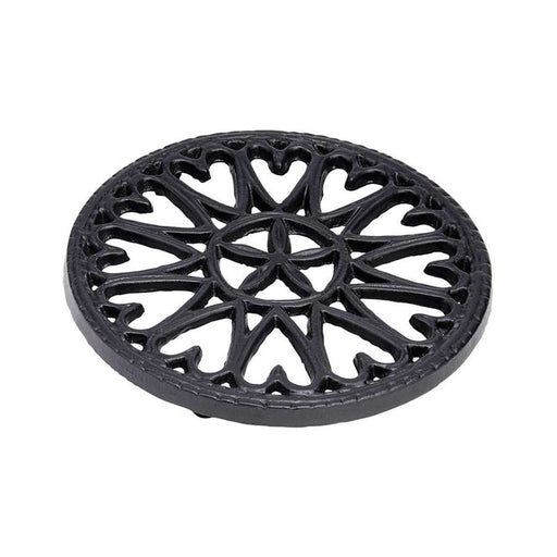 Minuteman International 7in Sunburst Cast Iron Trivet | Blue/Black Porcelain Enamel | Kitchen & Dining Room Hot Pan Protector | Model C-33BB