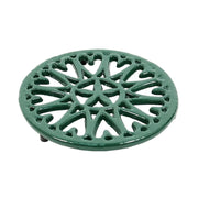 Minuteman International 7in Sunburst Cast Iron Trivet | Green Porcelain Enamel | Kitchen Counter & Stovetop Heat Protection | Model C-33GR