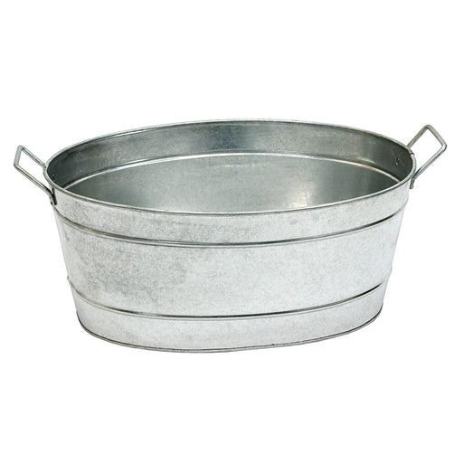 Minuteman International Galvanized Steel Tub | Oval Rustic Metal | Firewood Storage & Party Beverage Tub | 15 x 21 x 9 in | Model C-51
