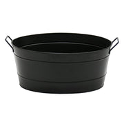 Minuteman International Oval Tub Log Carrier | Black Steel Firewood Storage | Living Room & Patio Hearth Accessory | 15 x 21 x 9 in | Model C-51BK