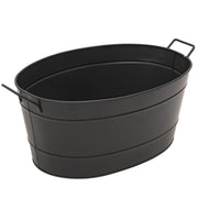 Minuteman International Oval Tub Log Carrier | Black Steel Firewood Storage | Living Room & Patio Hearth Accessory | 15 x 21 x 9 in | Model C-51BK