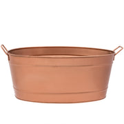 Minuteman International Oval Tub with Wrought Iron Handles | Copper Plated Steel | Firewood, Coal & Pellet Storage | 15 x 21 x 9 in | Model C-81C