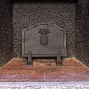 Minuteman International Large Pineapple Fireback | Cast Iron Matte Black | Fireplace Heat Reflector & Decor | 22.5 x 0.25 x 17.75 in | Model CFB-11