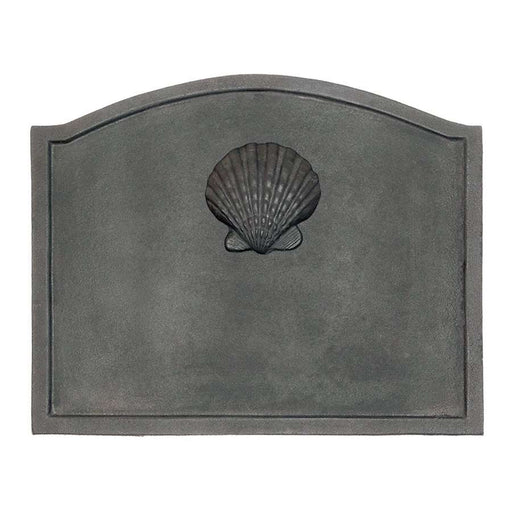 Minuteman International Small Shell Fire Back | Cast Iron Matte Black | Fireplace Heat Reflector & Decor | 19.5 x 15.5 in | Model CFB-12
