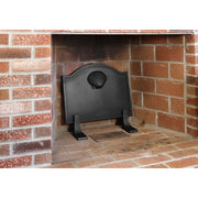 Minuteman International Large Shell Fire Back | Cast Iron Flat Black | Fireplace Heat Reflector & Decor | 22.5 x 0.25 x 17.75 in | Model CFB-13