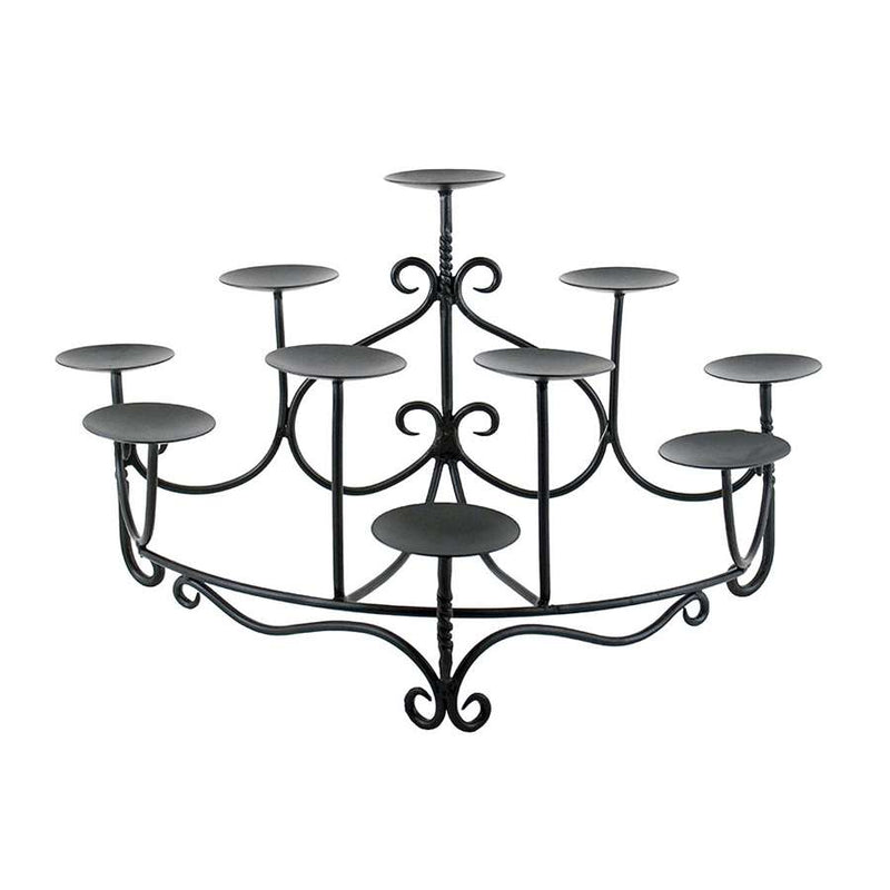 Minuteman International CH-07 Candelabra Spandrels | Graphite Wrought Iron | Hearth & Table Decor | 27 x 16 x 14 in, 10 Candle Cups | Model CH-07