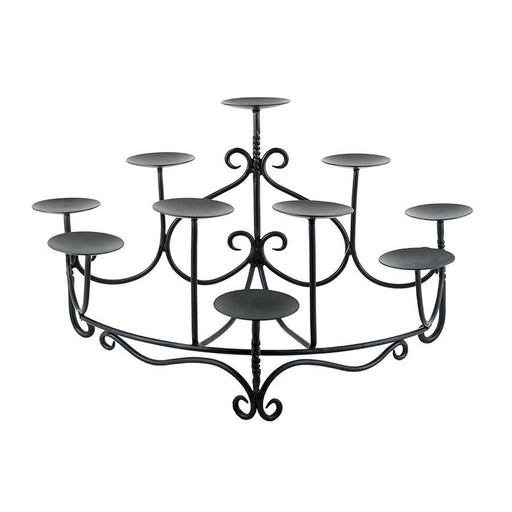 Minuteman International CH-07 Candelabra Spandrels | Graphite Wrought Iron | Hearth & Table Decor | 27 x 16 x 14 in, 10 Candle Cups | Model CH-07