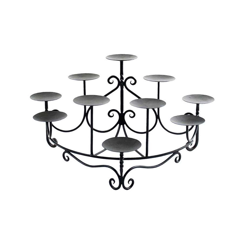 Minuteman International CH-07M Mini Spandrels Candelabra | Graphite Wrought Iron | Hearth & Table Decor | 18.75 x 12.25 x 9.75 in | Model CH-07M