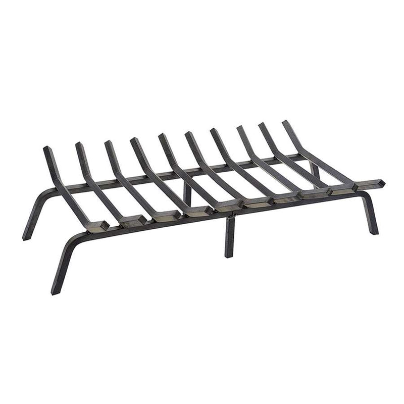Minuteman International 36in Non-Tapered Fireplace Grate | Black Steel | Logs & Wood Burning | 36 x 17 x 6.5 in | Model FG6-36NTC