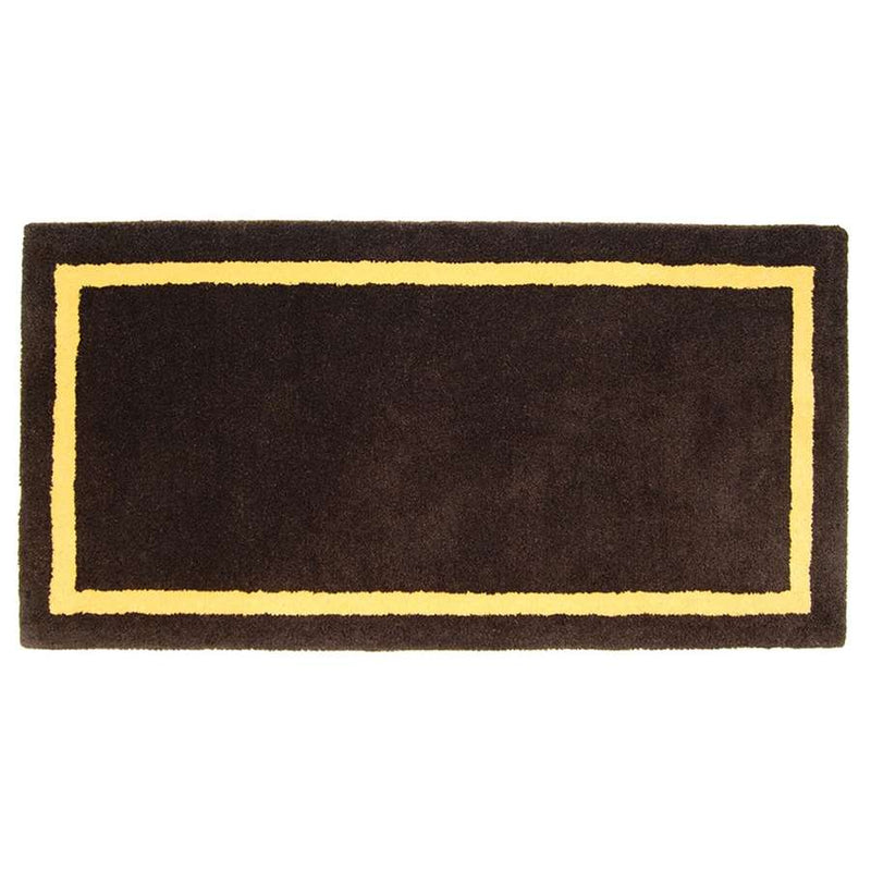 Minuteman International Contemporary Rectangular Wool Rug | Deep Taupe Solid with Coordinating Border | Hearth & Entryway Area Rug | Model H-2