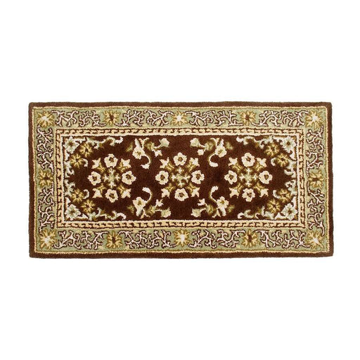 Minuteman International Oriental 44x22in Rectangle Hearth Rug | Traditional Coffee Wool | Fireplace & Entryway Floor Protection | Model H-28