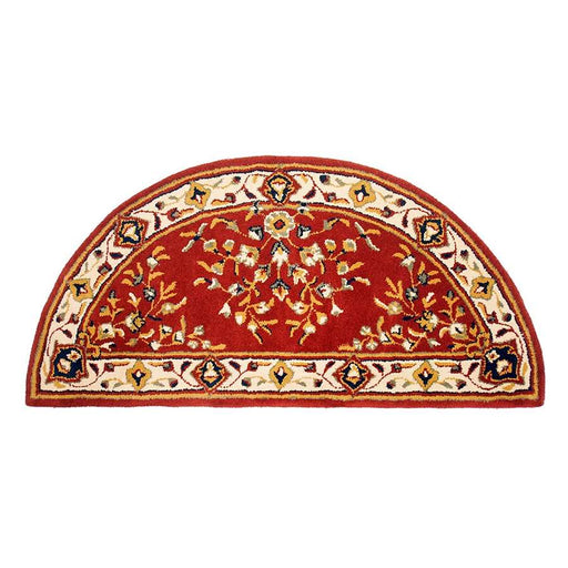 Minuteman International Oriental 56x26in Half Round Rug | Burgundy 100% Virgin Wool | Hearth & Fireplace Floor Protection | Model H-35