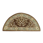 Minuteman International Oriental 56x26in Half Round Hearth Rug | Traditional Persian Wool Coffee | Fireplace & Entryway Floor Protection | Model H-39