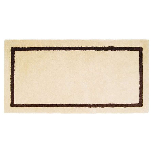 Minuteman International Mesa 44in Rectangular Wool Area Rug | Contemporary Solid Tan with Coordinating Border | Living Room & Hearth Rug | Model H-5