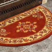 Minuteman International Jardin 44in Half Round Rug | Vermillion 100% Virgin Wool Hearth Rug | Fireplace & Entryway Floor Protection | Model H-603
