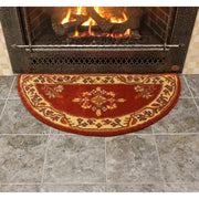 Minuteman International Jardin 44in Half Round Rug | Vermillion 100% Virgin Wool Hearth Rug | Fireplace & Entryway Floor Protection | Model H-603
