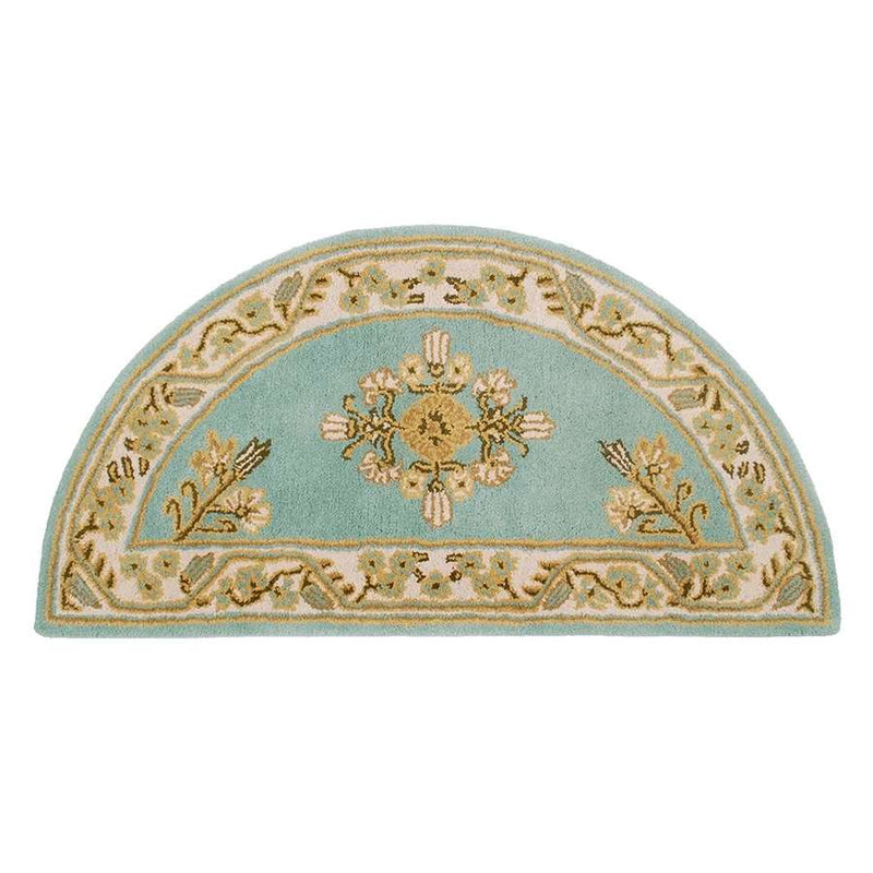 Minuteman International Jardin 44 x 22 in Half Round Hearth Rug | Wintergreen 100% Virgin Wool | Fireplace & Entryway Floor Mat | Model H-608